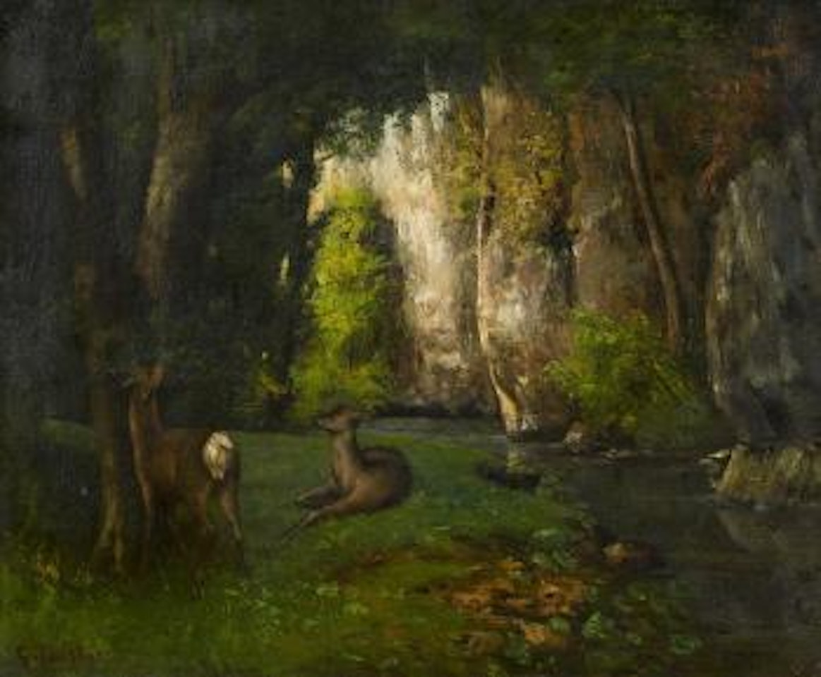 Clearing With Roe Deer by Gustave Courbet