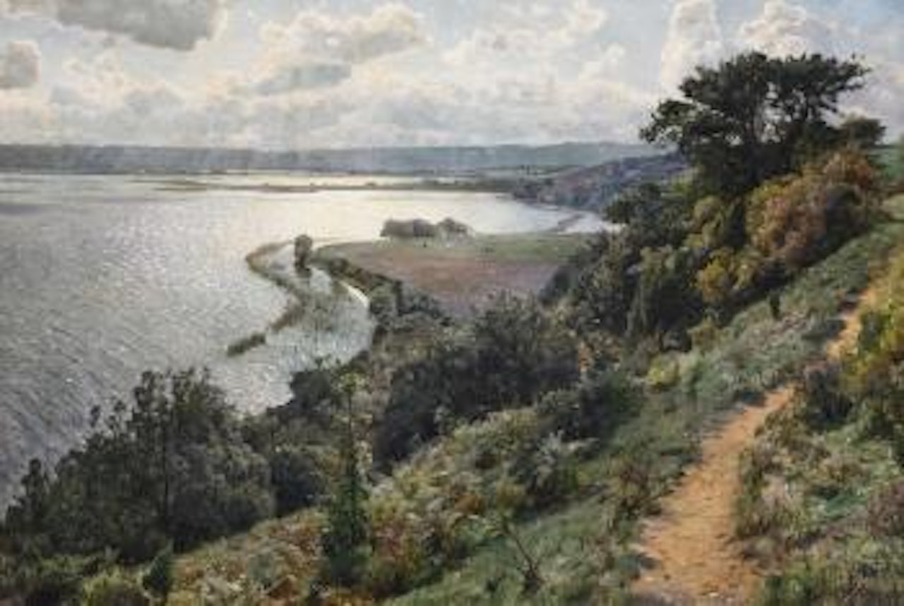 Danish Lake Landscape Near Tulstrup by Peder Mork Monsted