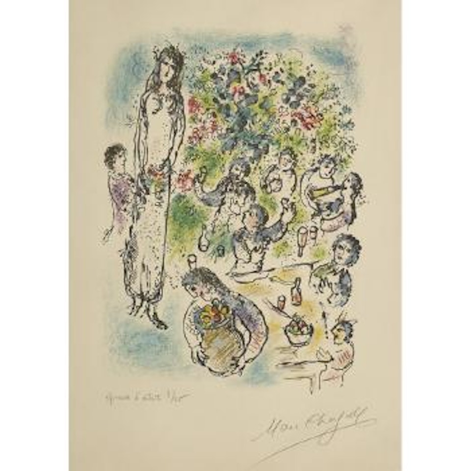 Then all poured libations from their brimming cups, pl. 9, from Land of the Gods (M. 539; C. bk. 72) by Marc Chagall