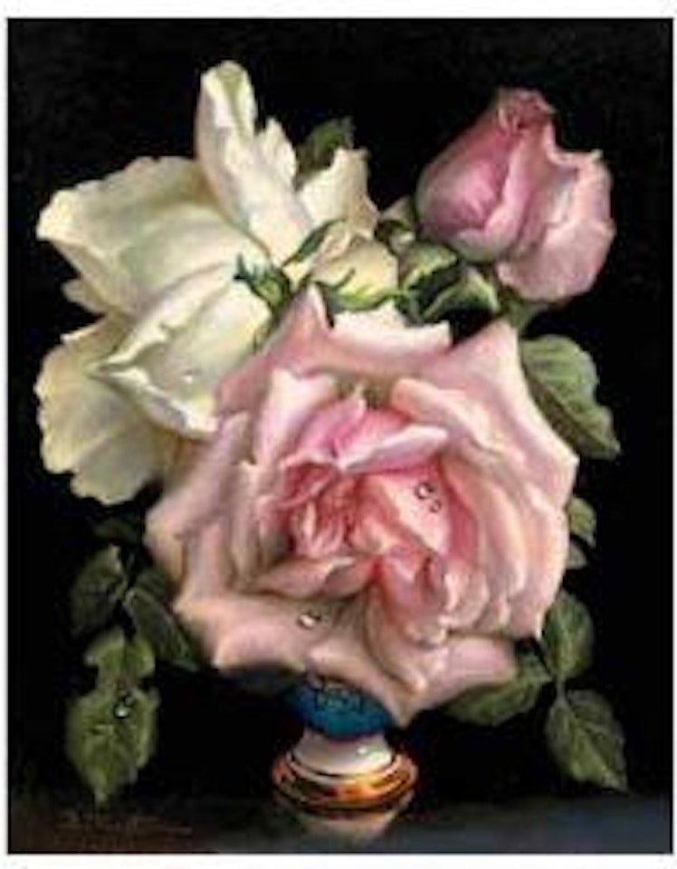 Pink and White Roses by Irene Klestova