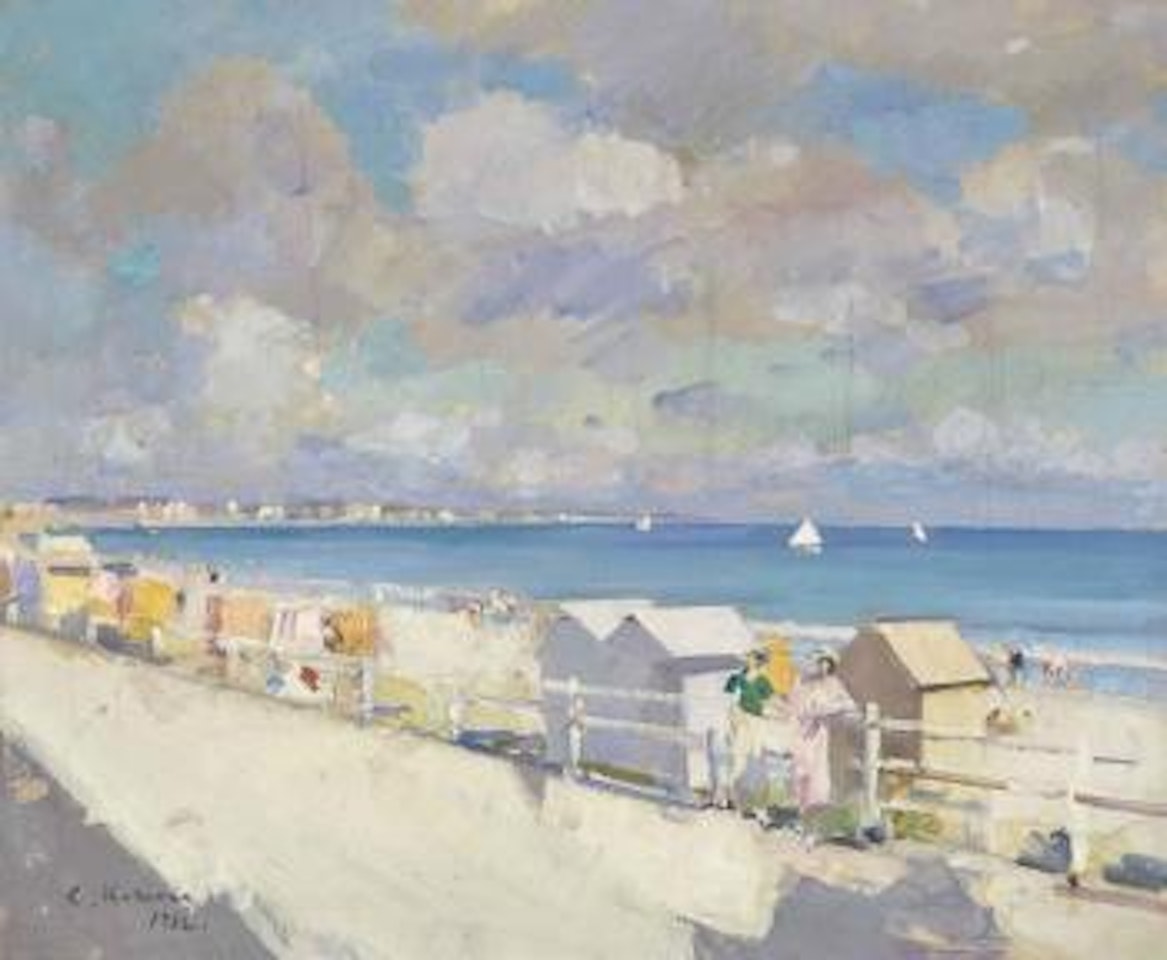 The shore at Deauville by Konstantin Alekseevich Korovin
