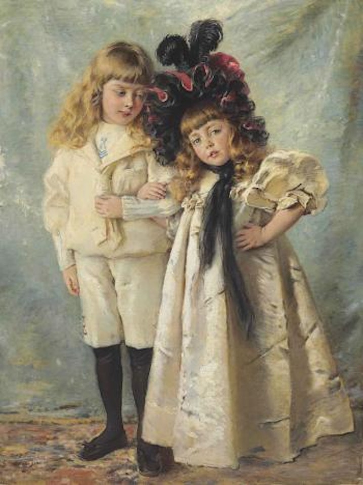 Portrait of the artist's children: Konstantin and Olga by Konstantin Makovsky