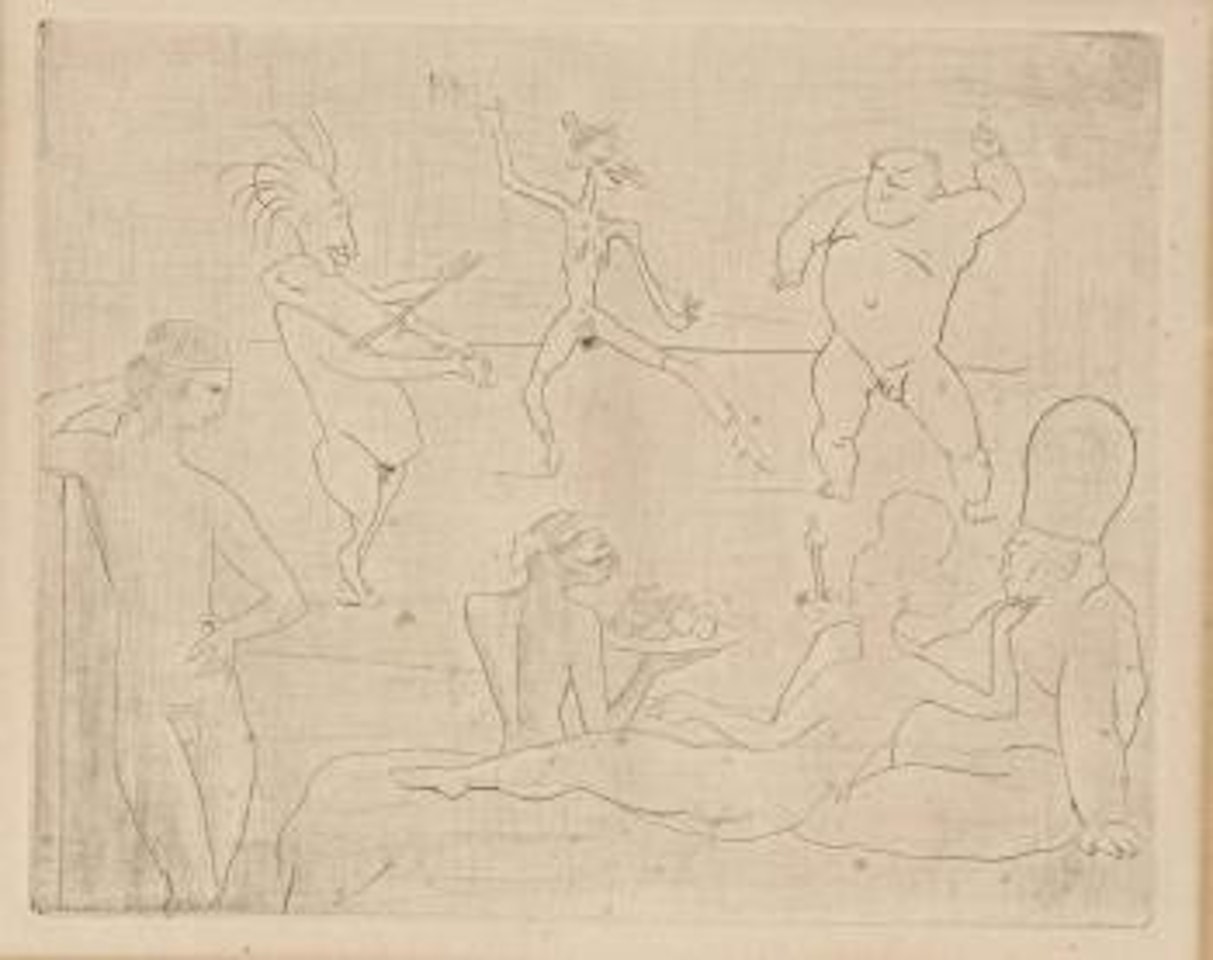 La Danse Barbare, planche XIV issue de la Suite des Saltimbanques, (Bloch 15; Baer 18.b.2) by Pablo Picasso