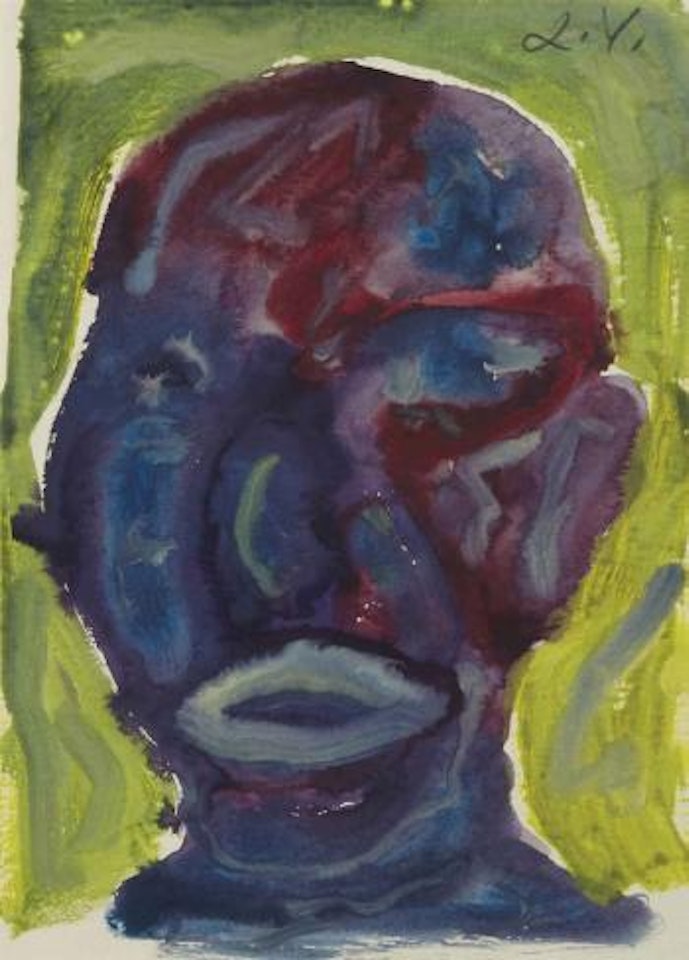 Sans titre: tête pourpre by A.R. Penck