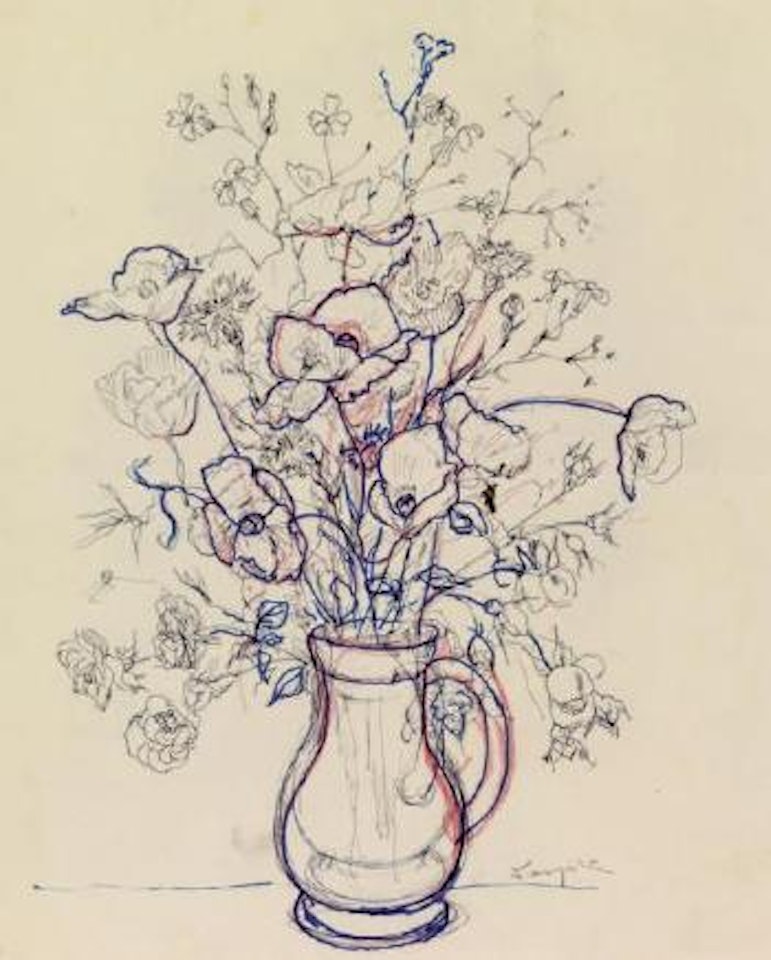 Coquelicots dans un vase by Leonard Tsuguharu Foujita