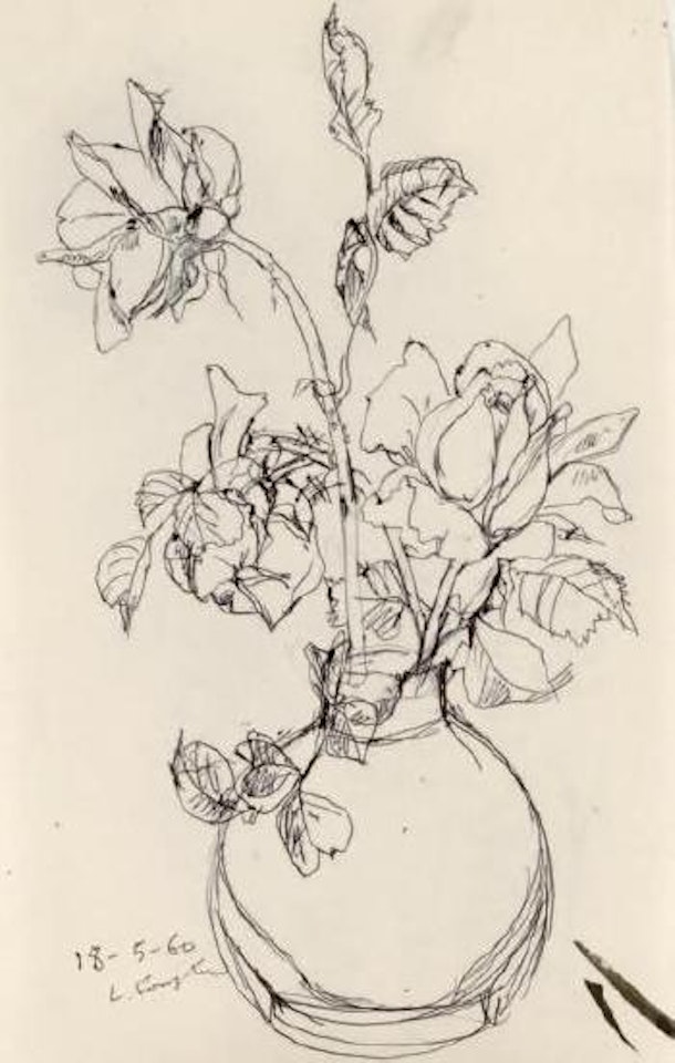 Vase de roses by Leonard Tsuguharu Foujita