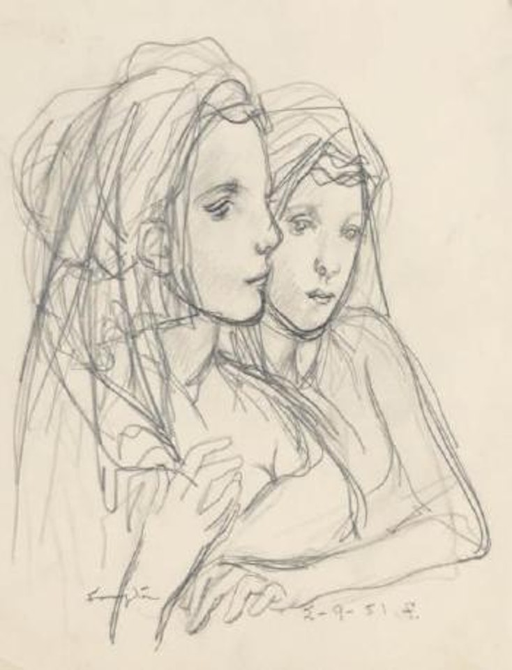 Deux sœurs by Leonard Tsuguharu Foujita