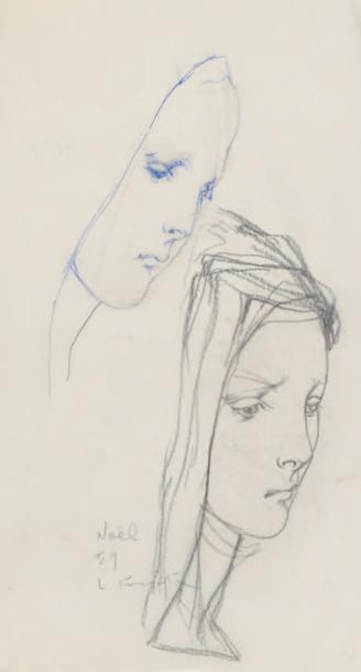 Étude de visages by Leonard Tsuguharu Foujita