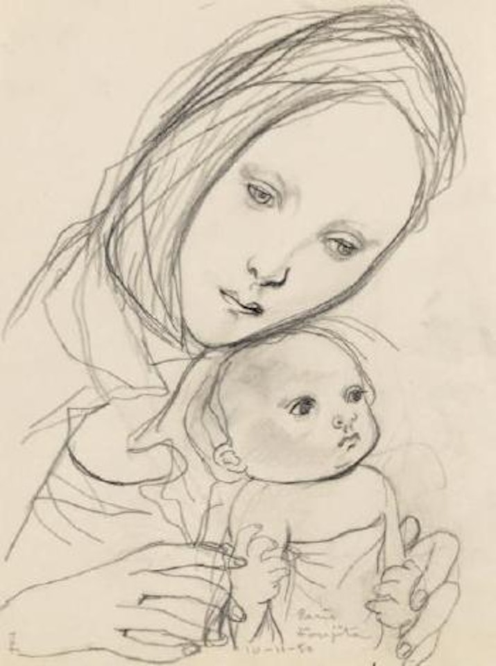 Mère presentant son enfant by Leonard Tsuguharu Foujita