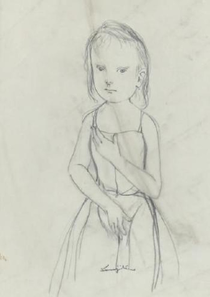 Petite fille la main sur la cœur by Leonard Tsuguharu Foujita