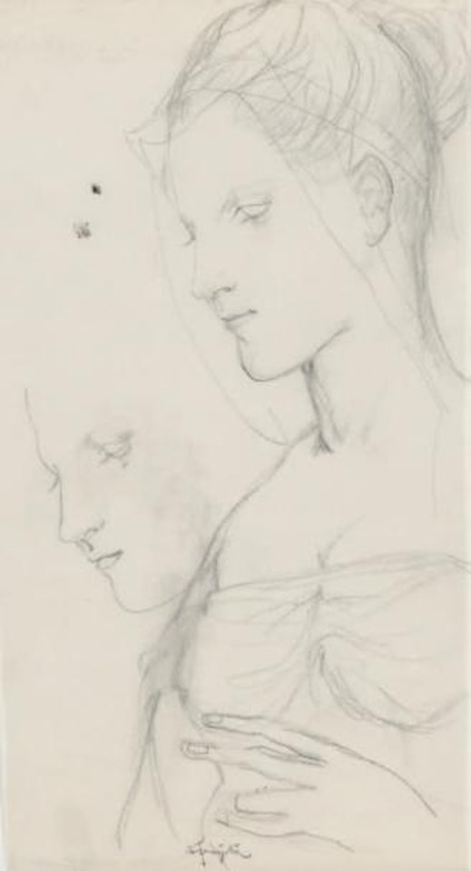 Étude de visage by Leonard Tsuguharu Foujita