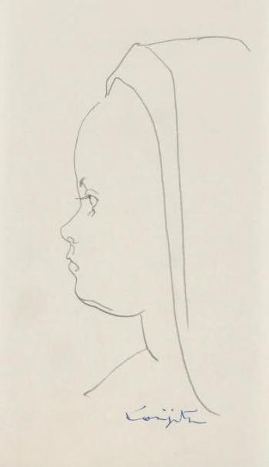 Profil d'enfant au voile by Leonard Tsuguharu Foujita