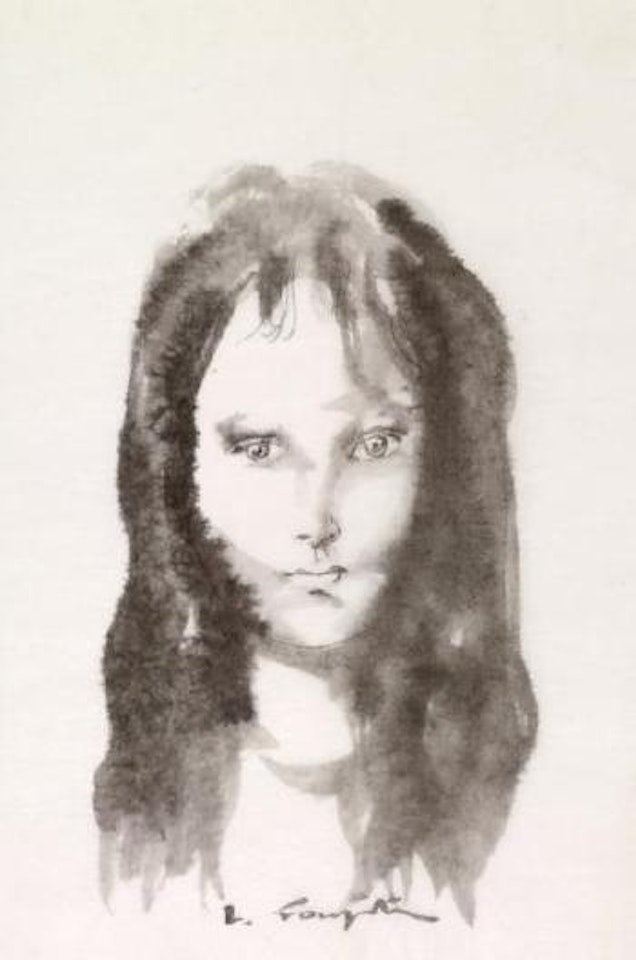Jeune fille songeuse by Leonard Tsuguharu Foujita