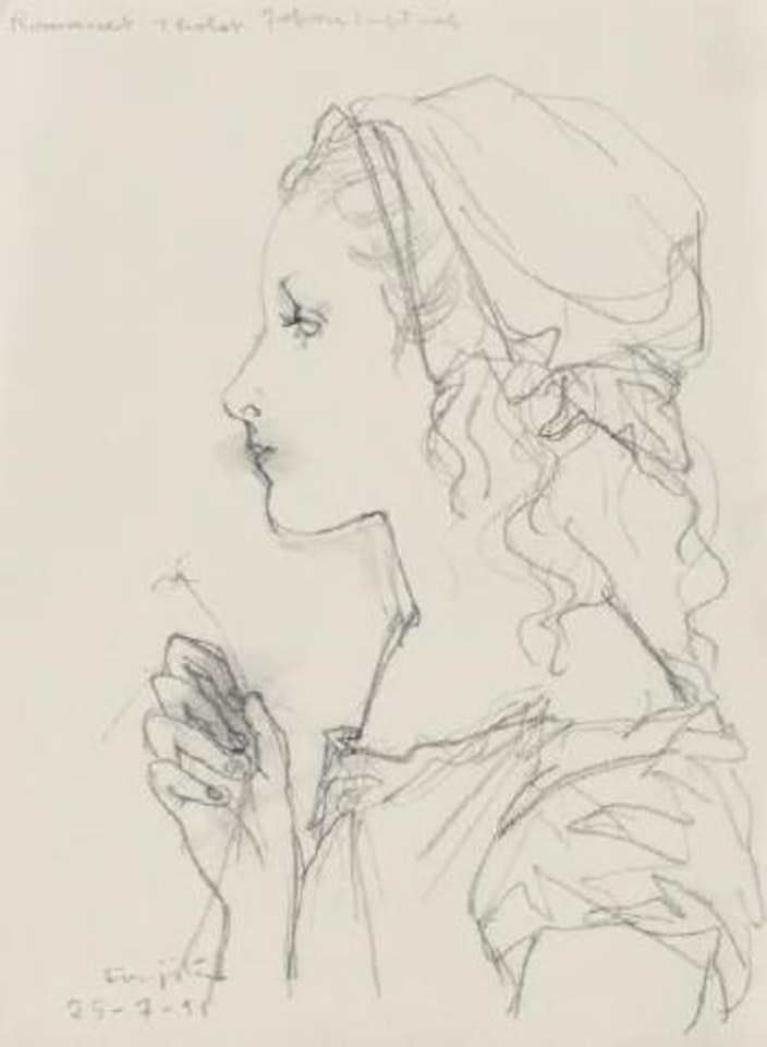 Jeune fille au fichu by Leonard Tsuguharu Foujita