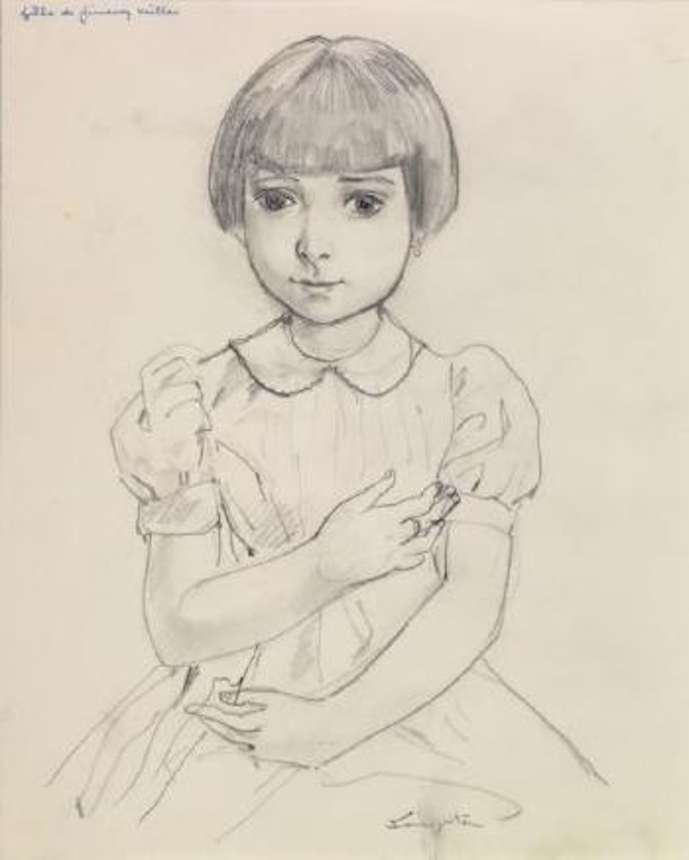Portrait de fillette (fille de Jimenez Millas) by Leonard Tsuguharu Foujita