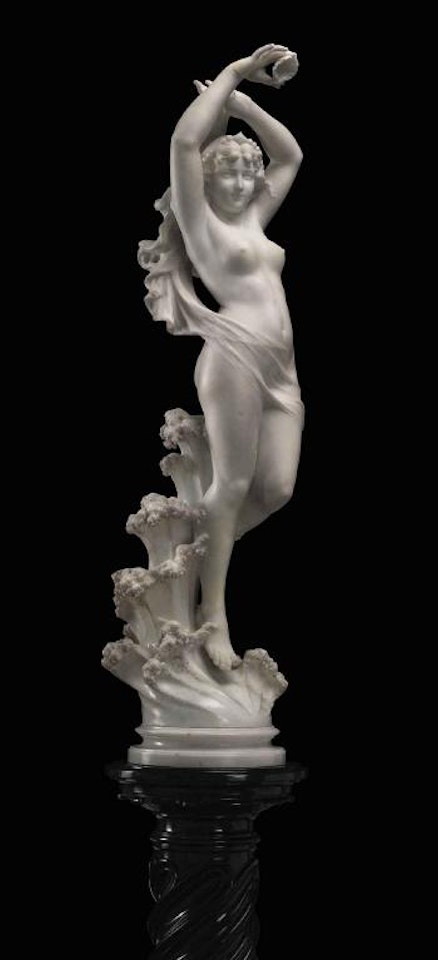 An Italian Figure Of A Sea Nymph, On Pedestal by Ferdinando Andreini