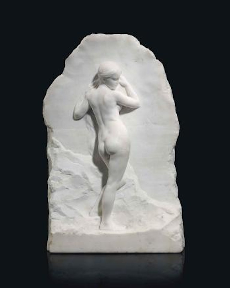 A French Relief, 'Jeune Fille Au Rocher' by Alfred Boucher
