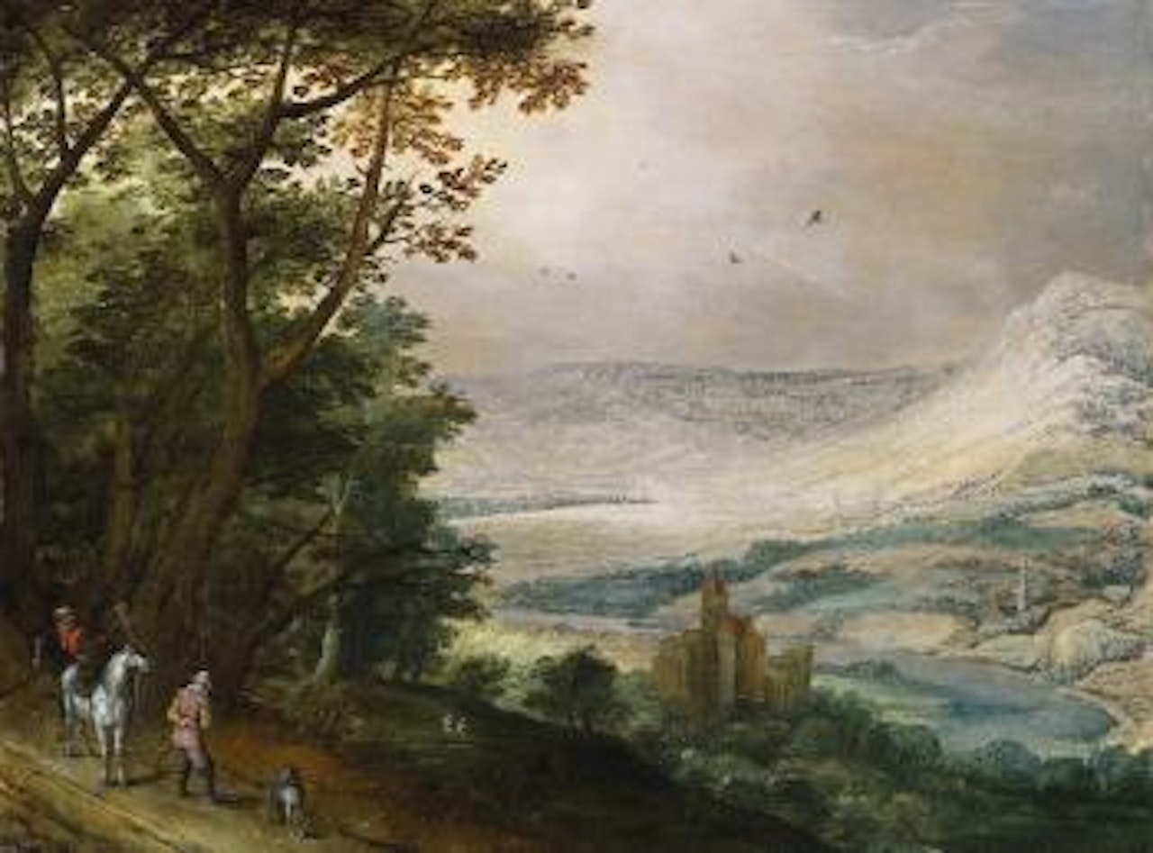 Weite Landschaft Mit Burg Und Reitern by Flemish School