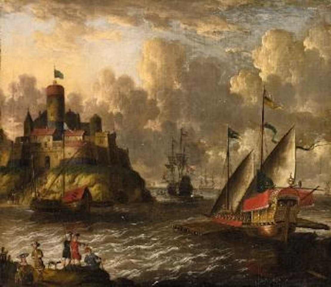 Hafenansicht Mit Einfahrender Galeere by Pieter van de Velde