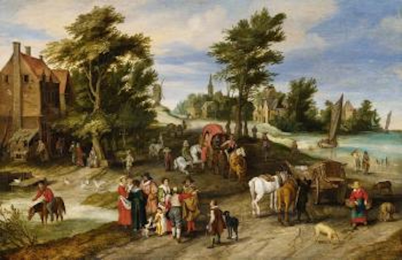 Dorflandschaft Mit Pferdetränke by Jan Brueghel the Younger