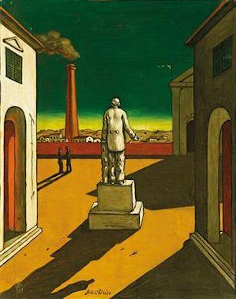 Piazza d’Italia con monumento a Cavour by Giorgio de Chirico