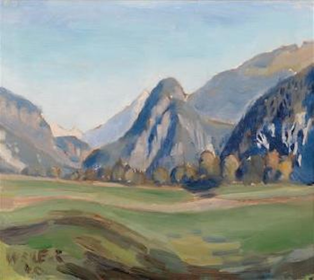 ‘Weiter Blick ins Oberinnntal’ (Landschaft mit Kronburg bei Landeck) by Max Weiler