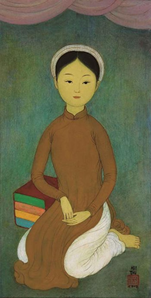Woman with a Red Cushion by Mai Trung Thu