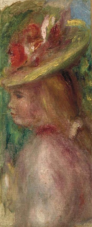 Buste de femme au chapeau fleuri by Pierre-Auguste Renoir