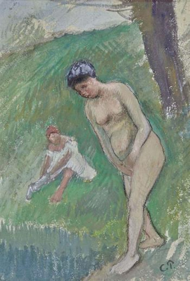 Les baigneuses by Camille Pissarro
