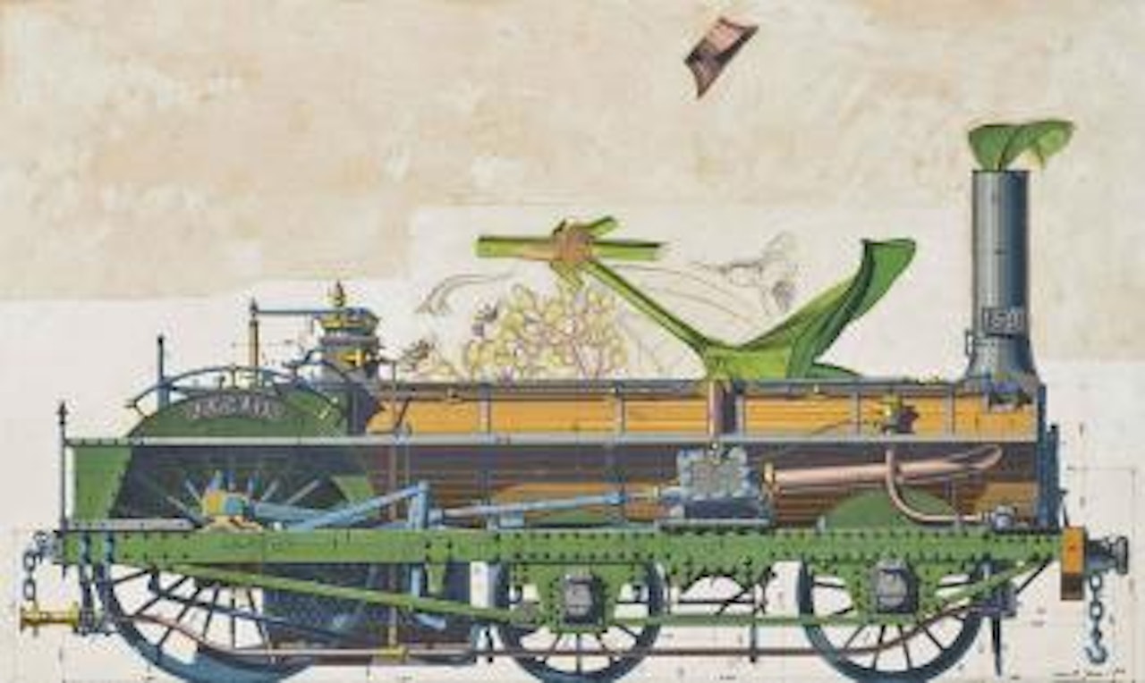 Jeune fille changée en locomotive by Max Ernst