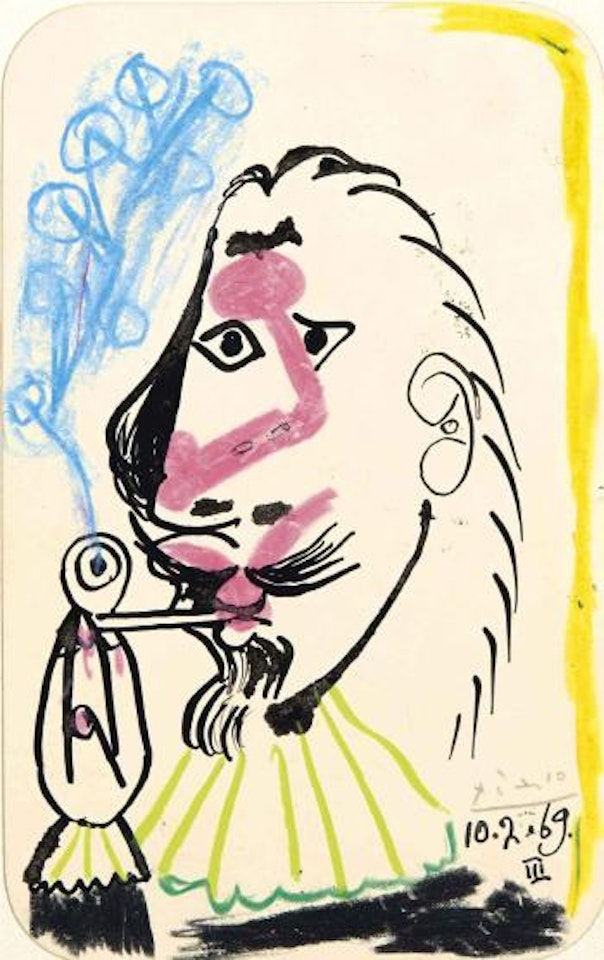 Tête d'homme à la pipe by Pablo Picasso