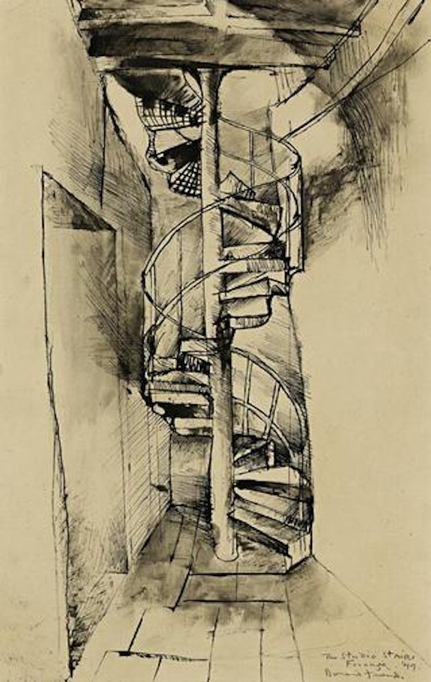 The studio stairs, Firenze by Donald Stuart Leslie Friend