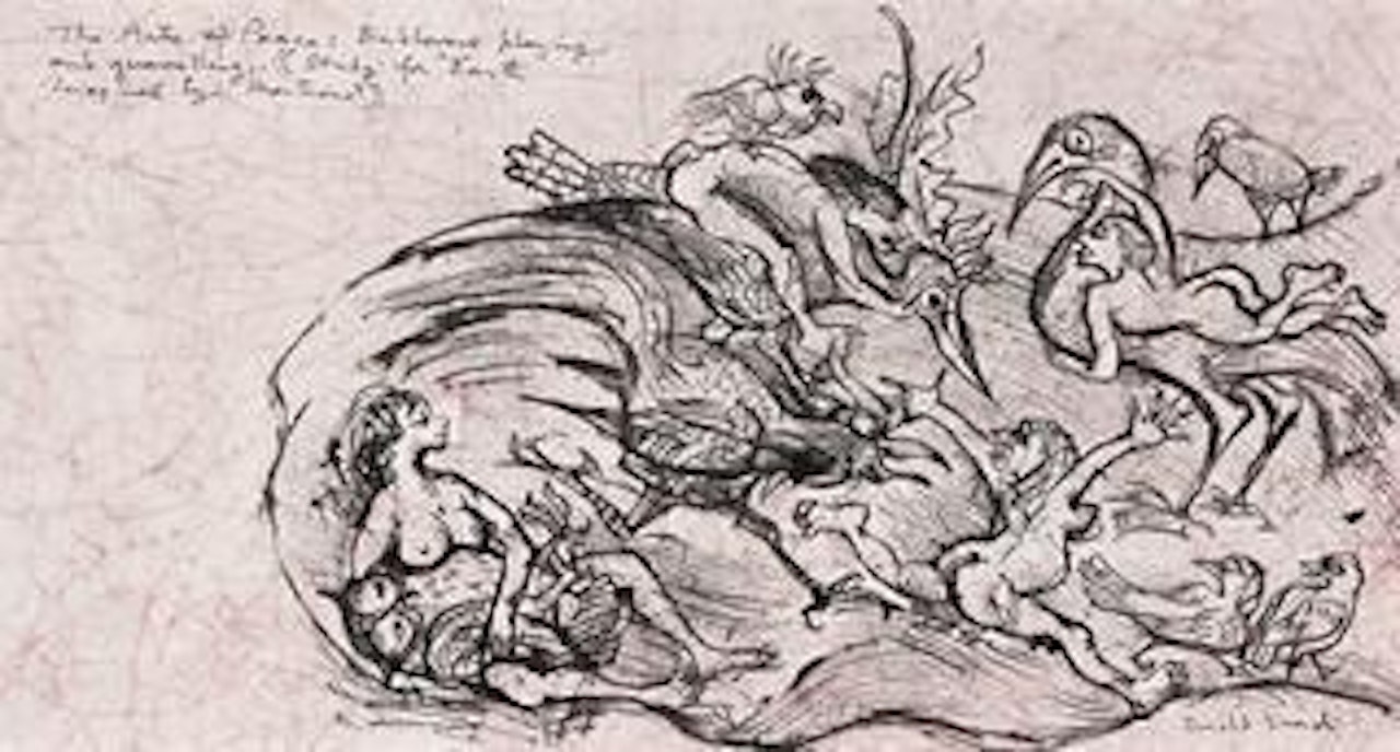The arts of peace (study for 'earth imagined by martians') by Donald Stuart Leslie Friend