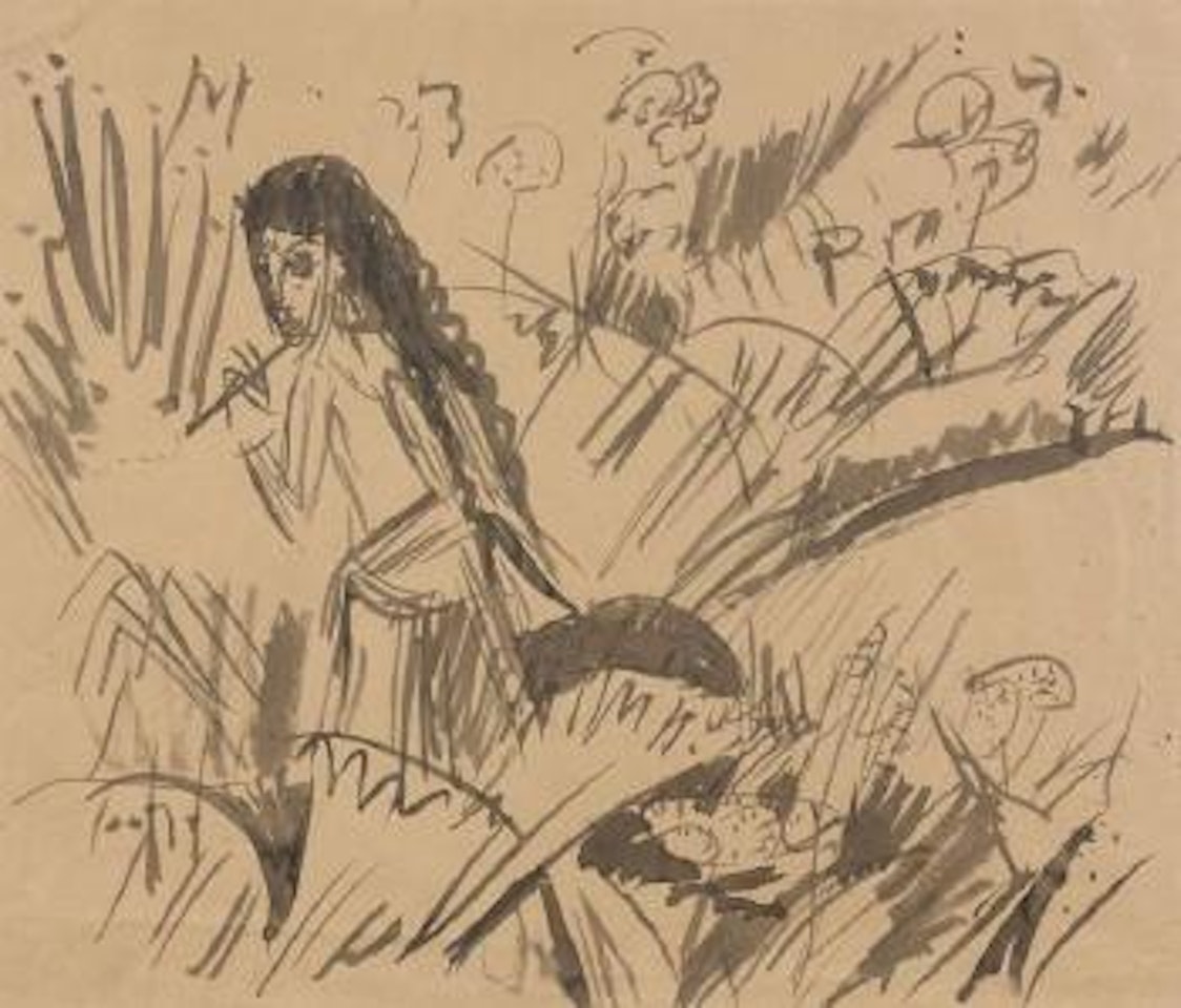Madchen in der bergwiese by Ernst Ludwig Kirchner