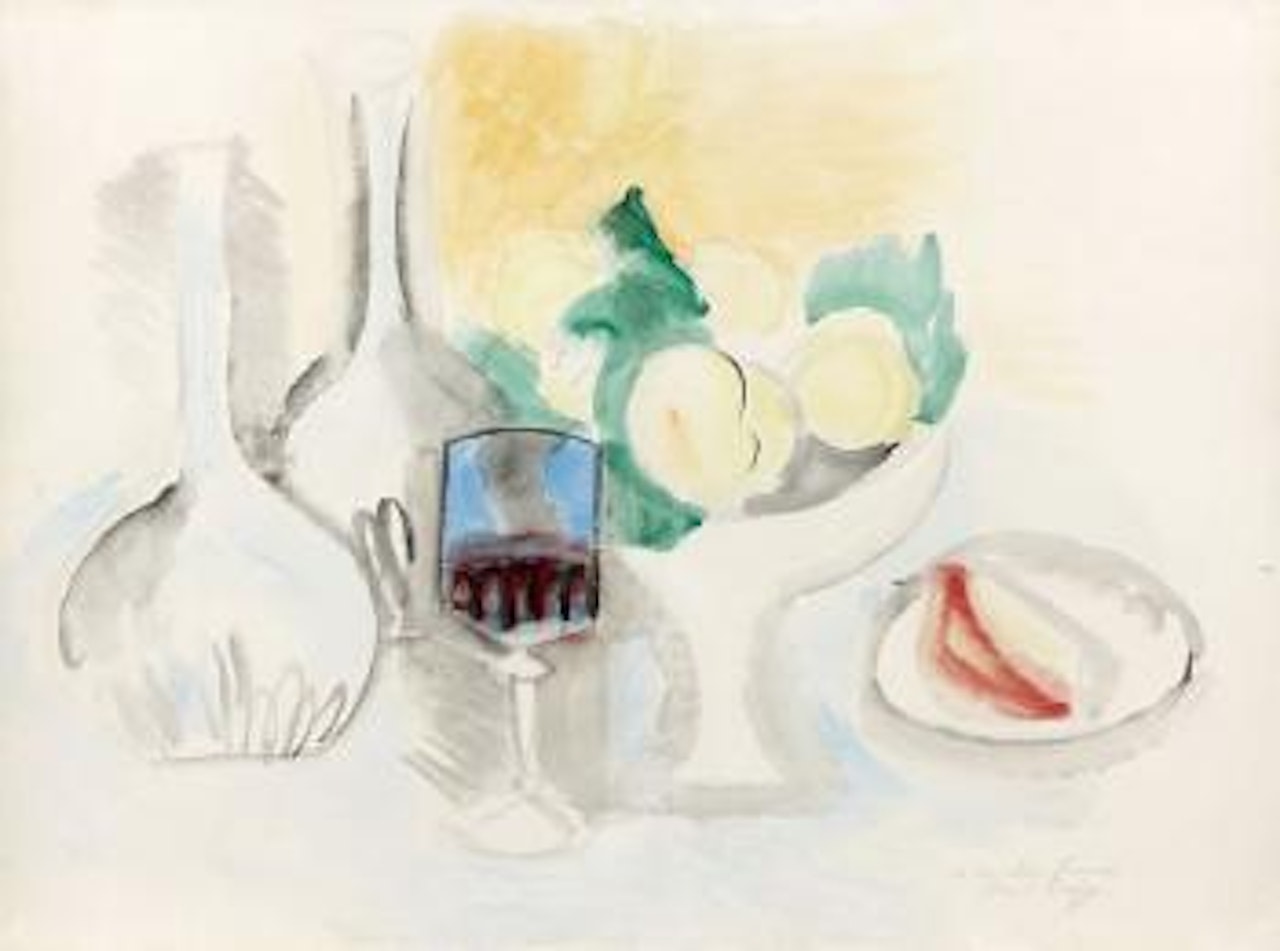 Nature morte aux deux carafes et à la coupe de fruits by Raoul Dufy