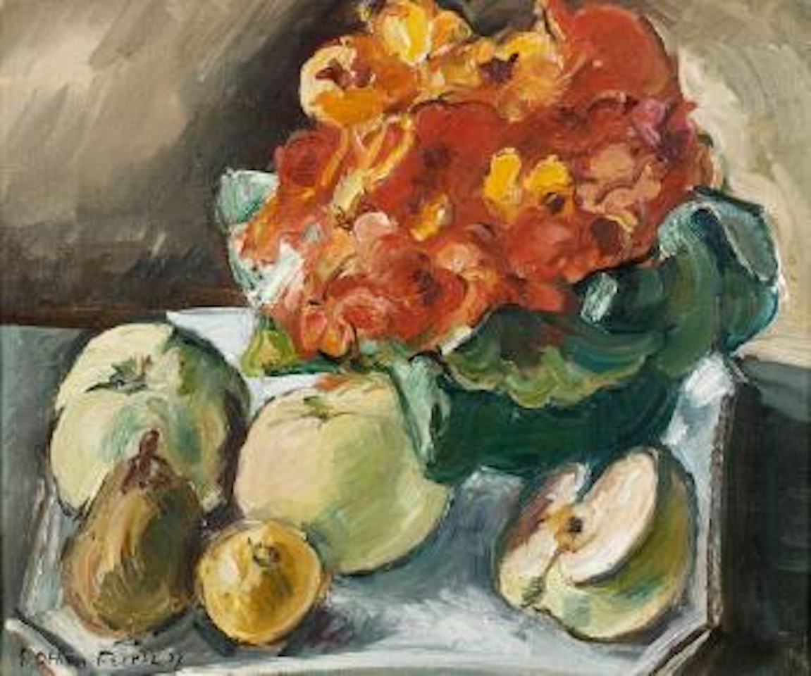 Nature morte, capucines et pommes by Othon Friesz