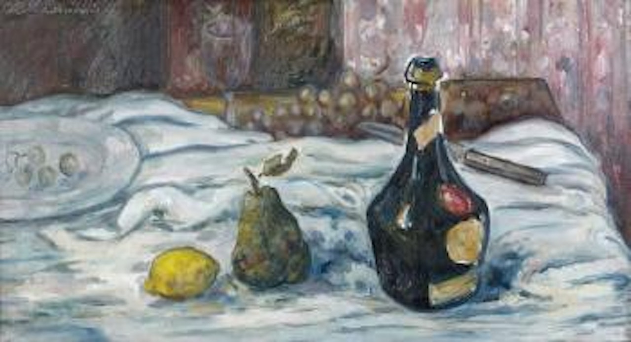 Nature morte à la bouteille de Benedictine by Mikhail Larionov