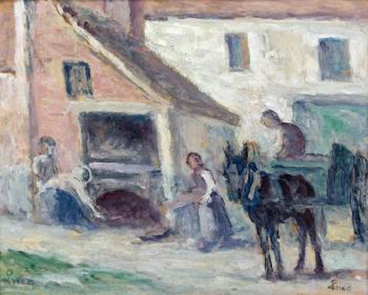 Cour à moisson sur Oise by Maximilien Luce