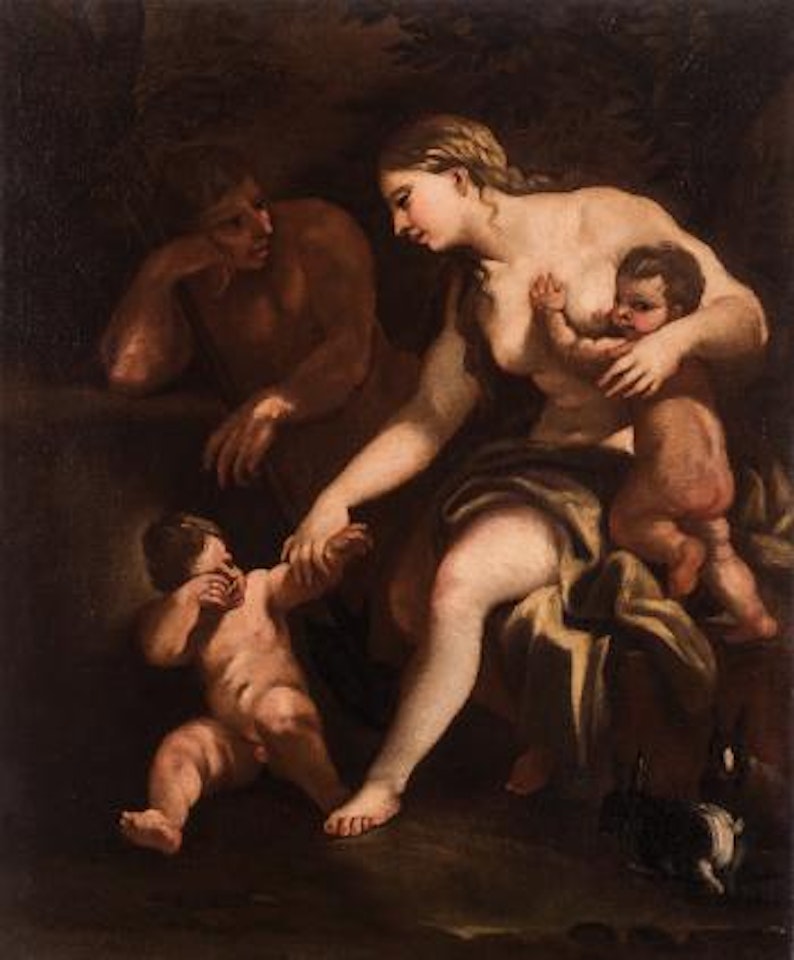 Adamo ed Eva con Caino e Abele by Circle of Luca Giordano
