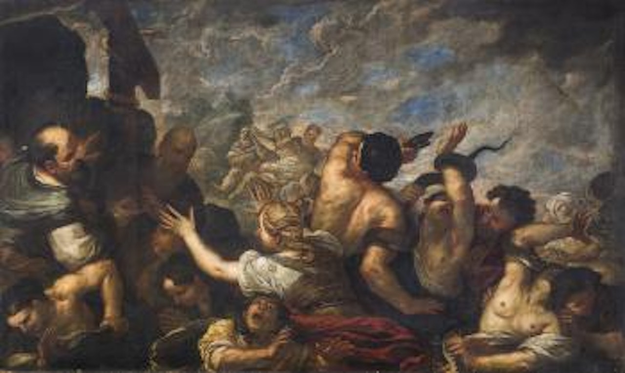 Mosè e il Serpente di Bronzo by Circle of Luca Giordano