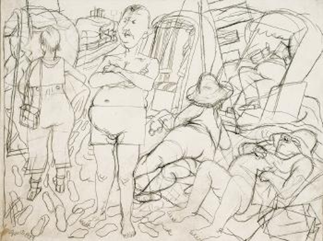 At the beach by George Grosz