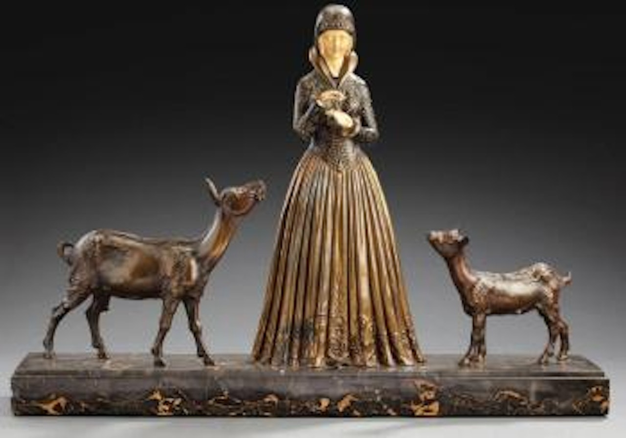 Femme aux chèvres by Demetre Chiparus