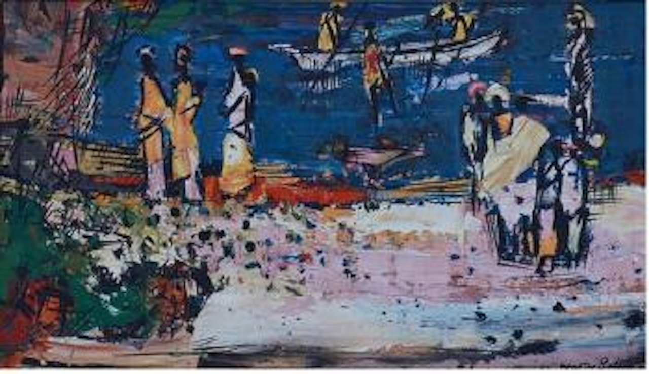 Fishermen at the Lake. African Figures by Walter Battiss
