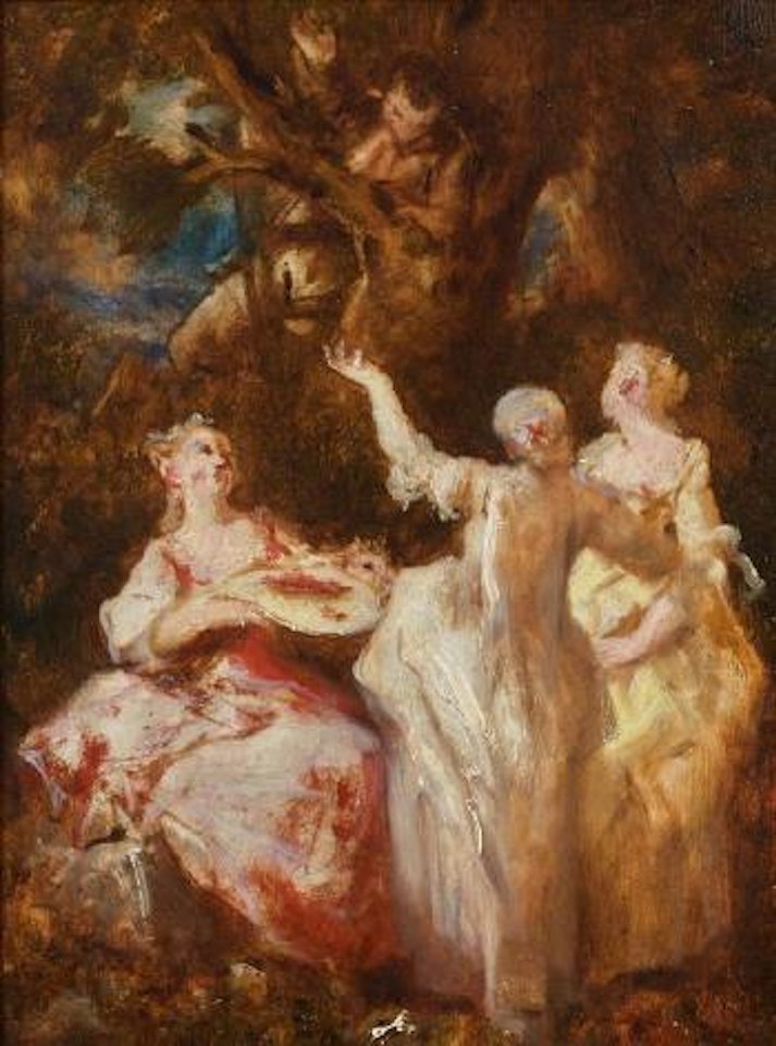 La cueillette des cerises by Adolphe Monticelli