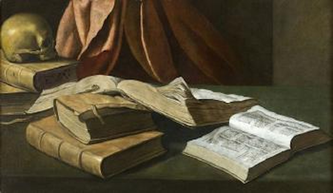Composition aux livres et au crâne by Francisco de Zurbaran