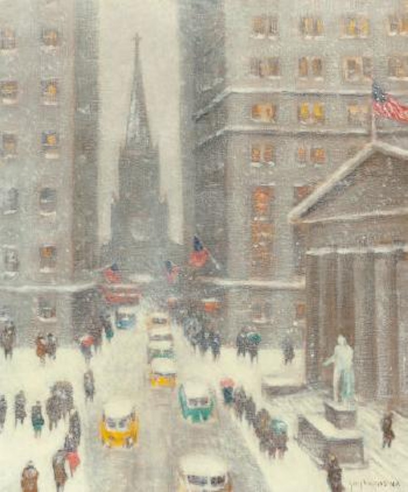 Wall Street Storm (Old Trinity, New York) by Guy Carleton Wiggins