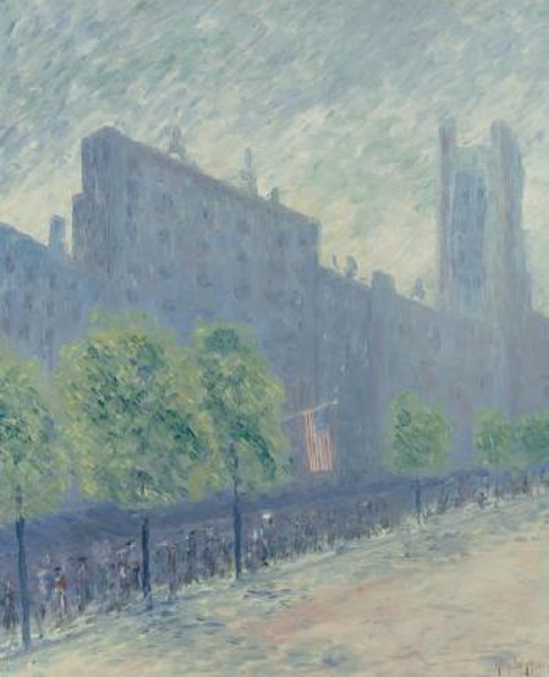 Just Off 5th Avenue at 53rd Street (à la Childe Hassam) by Guy Carleton Wiggins