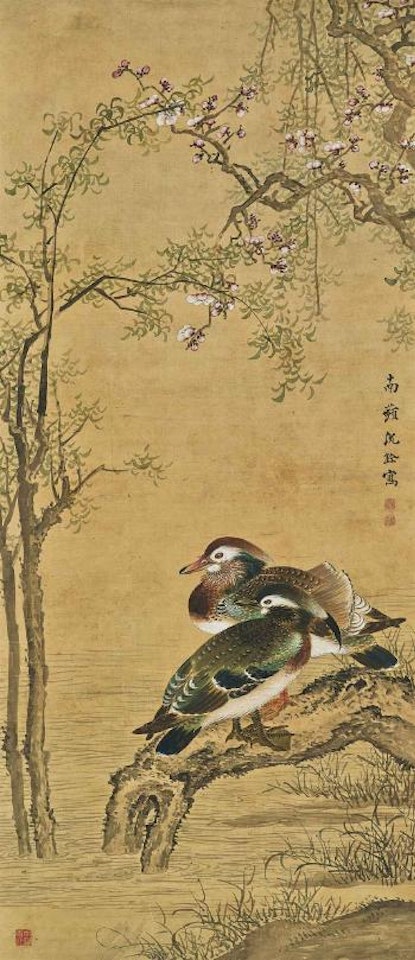 Plum Blossom and Mandarin Ducks by Shen Quan
