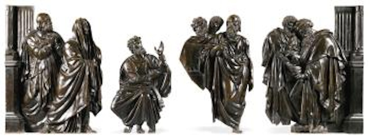 Four Reliefs Representing The Young Christ Preaching To The Doctors by French School