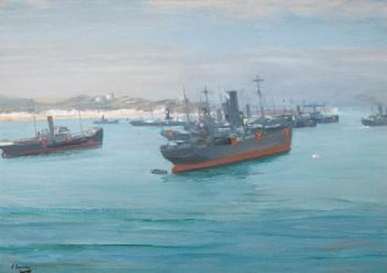 Norwegian Cargo Boats, Saint-Jean-de-Luz by John Lavery